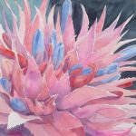 Doris Raecke, Aechmea fasciata, acuarela, 54x74 cm