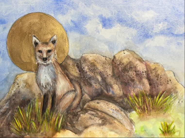 Autor: Amanda Abanses
Título: Zorro entre rocas
Técnica: Acuarela/papel
Medidas: 40 X 60 cm
