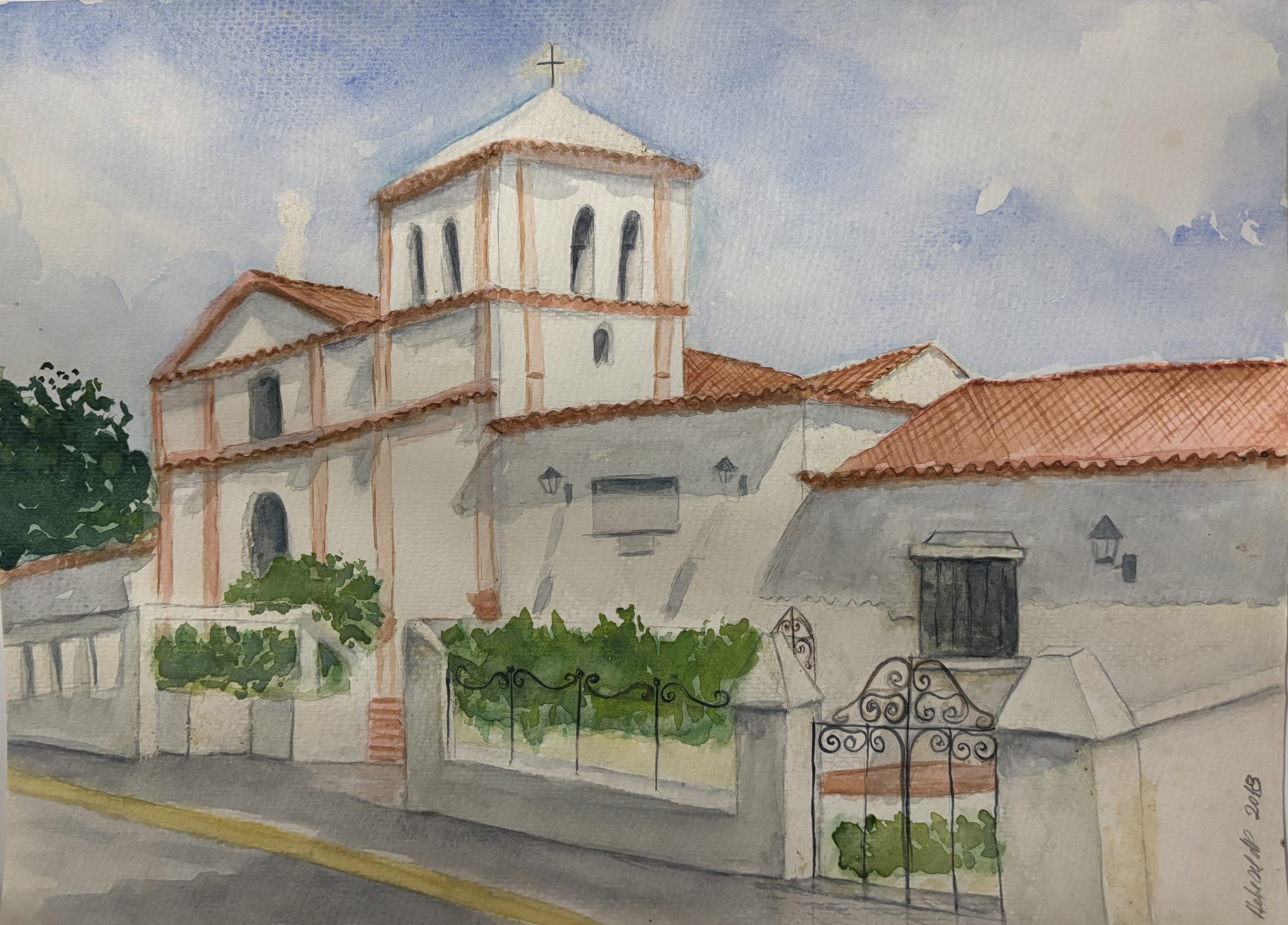 Ficha técnica
Autor: Hebelia Morales de Perera
C.I.: 3470187
Título de la obra: Iglesia Santa Rosalía de Palermo, El Hatillo, Edo. Miranda
Técnica: Acuarela pura sobre papel 300gr de algodón.
Medidas: 37x27cm
Año: 2018