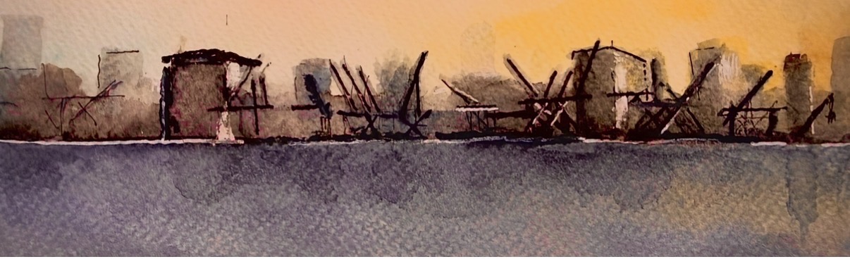 Autor: Beatriz Baumgartner.
Título: “Amanecer en el puerto de Miami”
