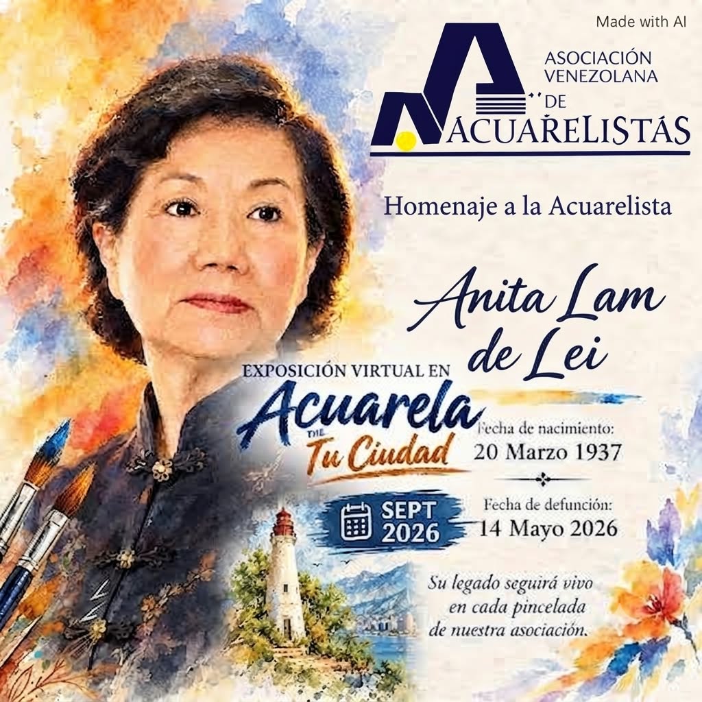 Exposición virtual de acuarela por la Asociación Venezolana de Acuarelistas. en honor a la acuarelista Anita de Lei